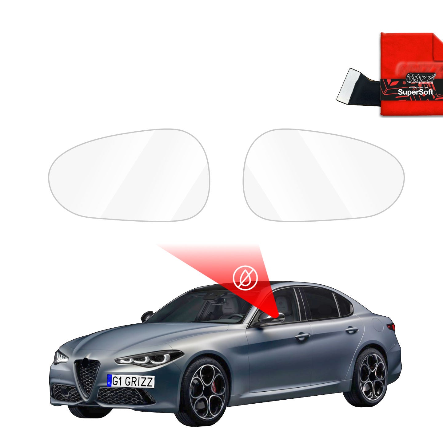Regenschutzfolie Grizz Protector für Außenspiegel - Alfa Romeo Giulia (2016-2026)