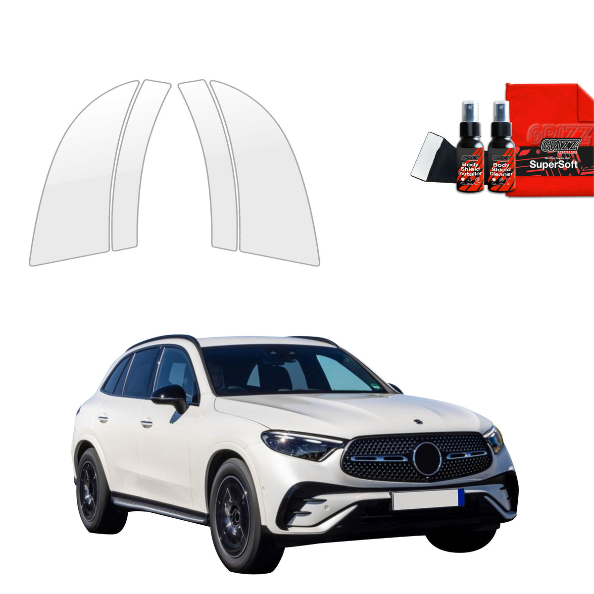 4in1 Schutzfolie Grizz Protector für hinteren & vorderen Seitenschwelle - Mercedes-Benz GLC C254 (2023-2026)