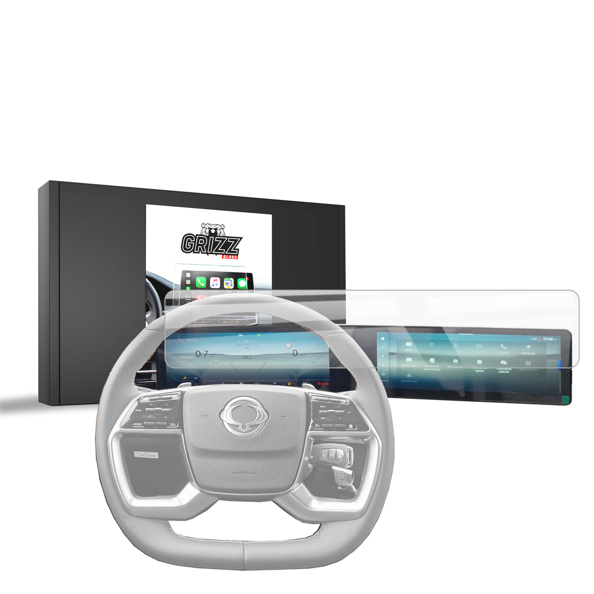 Keramische Autodisplayfolie für SsangYong Torres EVX 12,3" (2024-2026), Grizz Protector