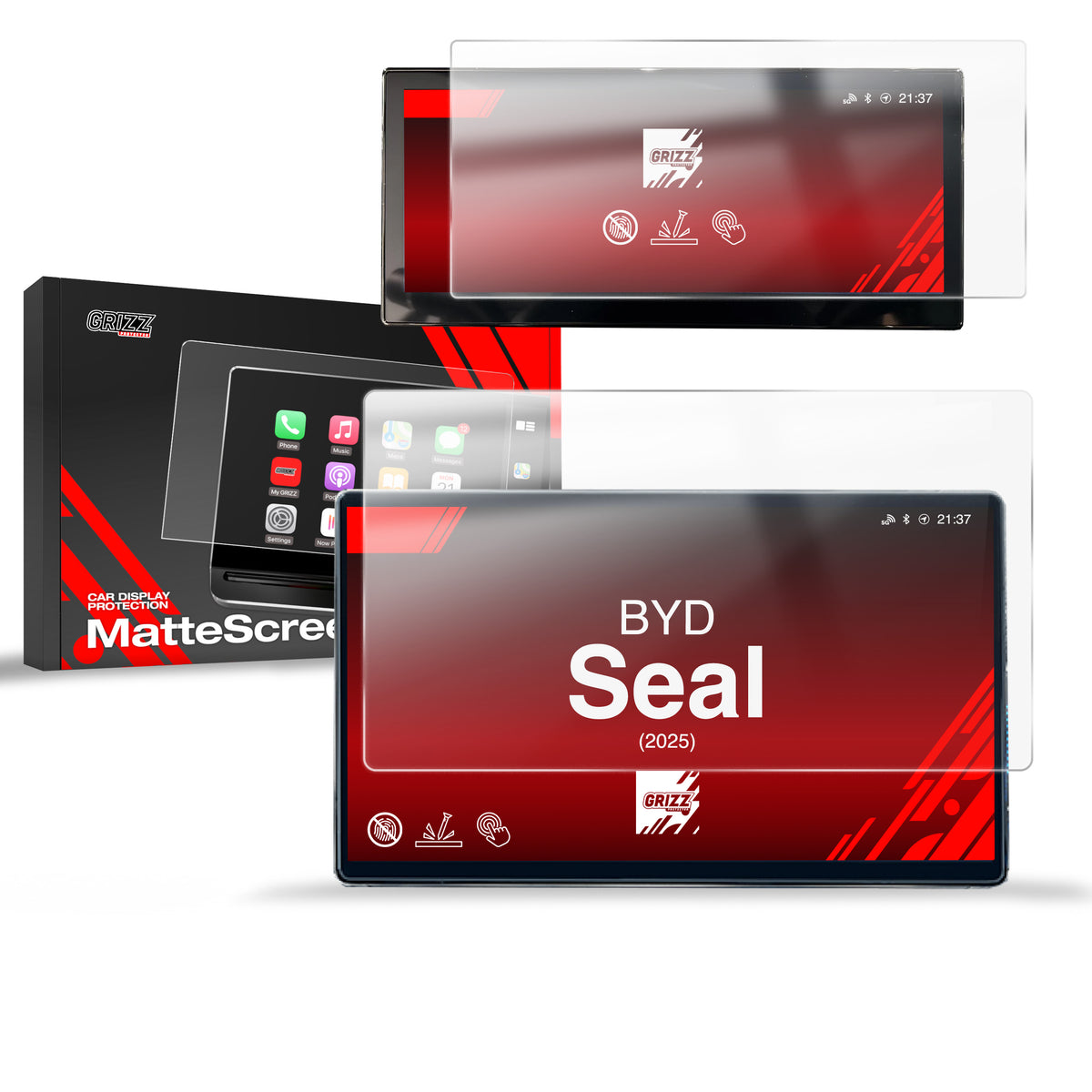 Matte Autodisplayfolie 2in1 für BYD Seal (2025-2026), Grizz Protector