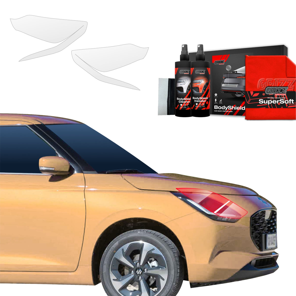 2in1 Schutzfolie Grizz Protector für Scheinwerfer - Suzuki Swift (2024-2026)