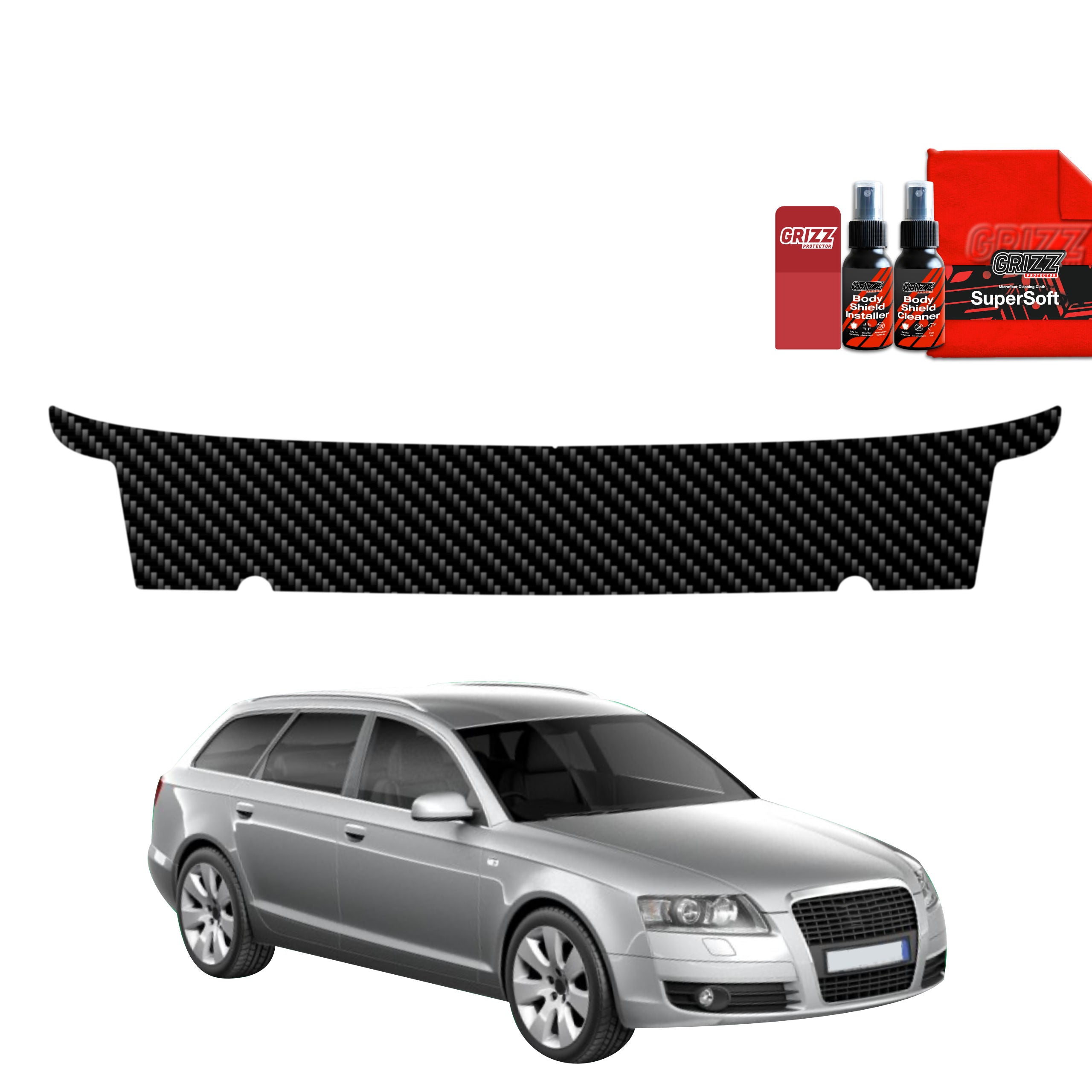 Kohlenstoff Schutzfolie Grizz Protector für Ladekante - Audi A6 C6 Avant (2004-2008)