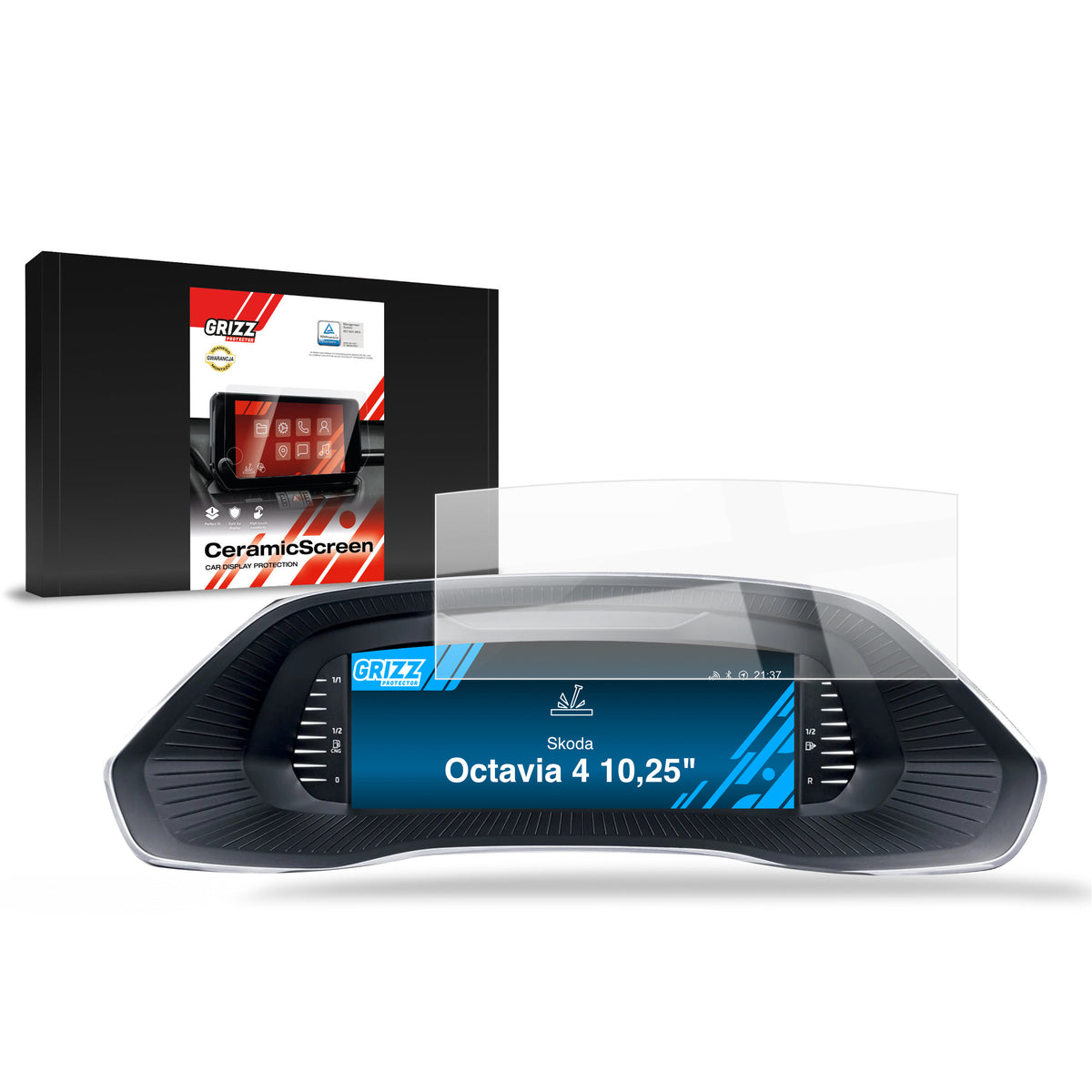 Keramische Autodisplayfolie für Skoda Octavia 4 Virtual Cockpit 10,25" (2020-2024), Grizz Protector