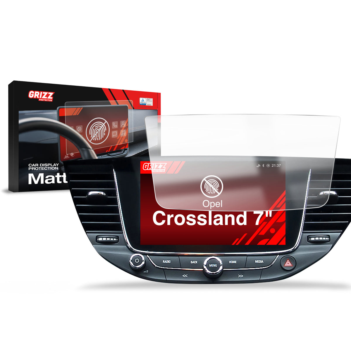 Matte Autodisplayfolie für Opel Crossland (2017-2024) 2 gen., Grizz Protector