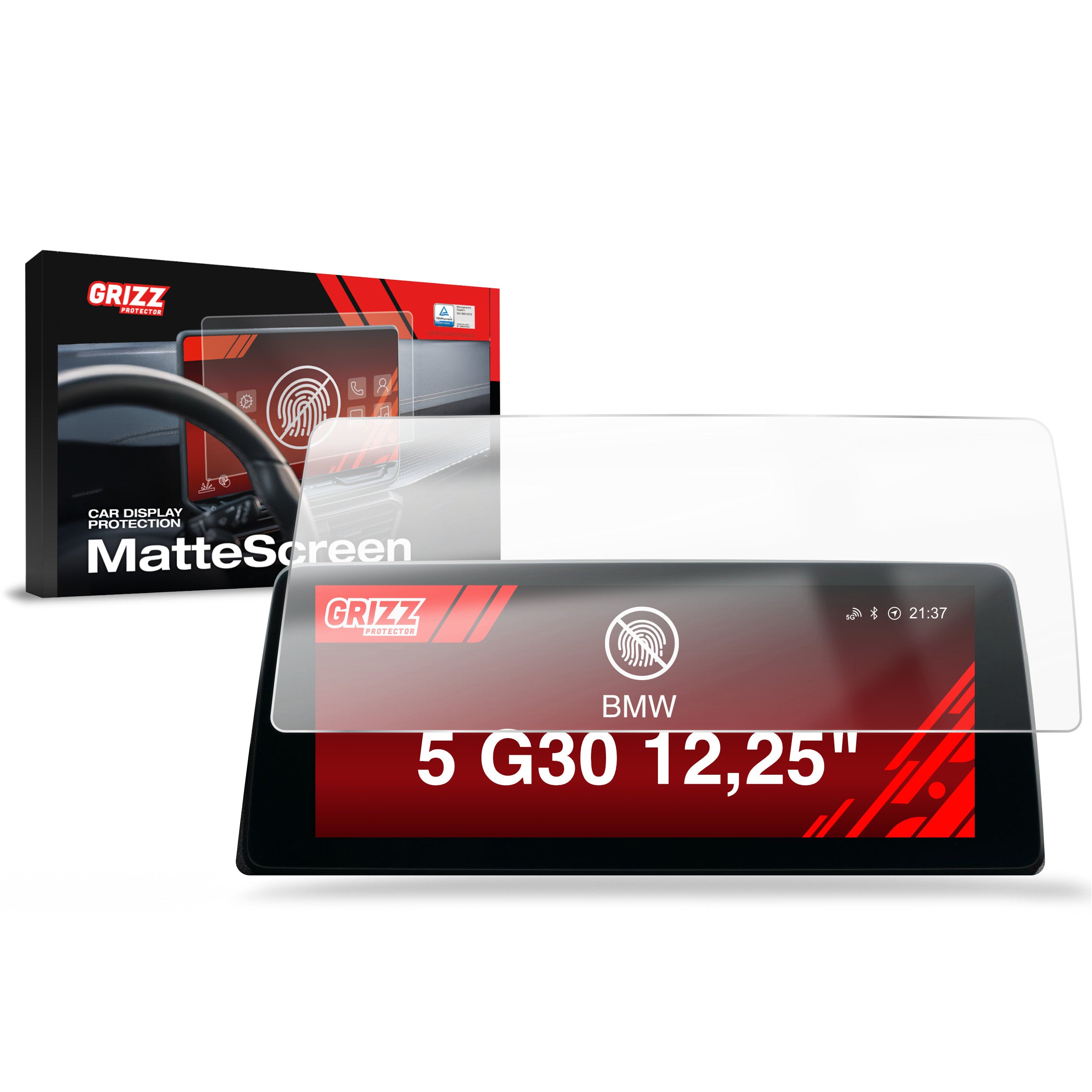 Matte Autodisplayfolie für BMW 5 G30 12,25" (2020-2023), Grizz Protector