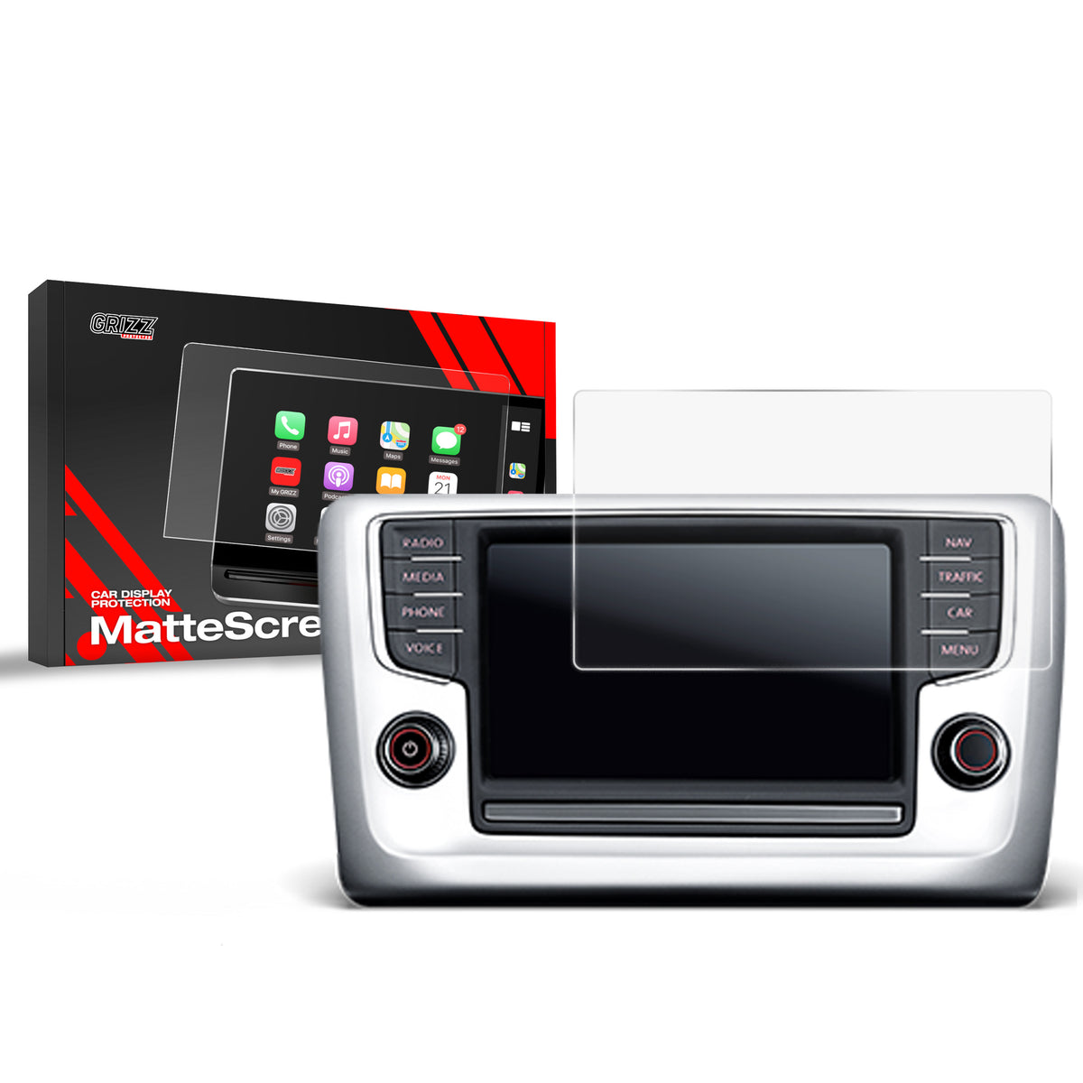 Matte Autodisplayfolie für Volkswagen Golf 6 Discover Media 2 gen. (2015-2017), Grizz Protector