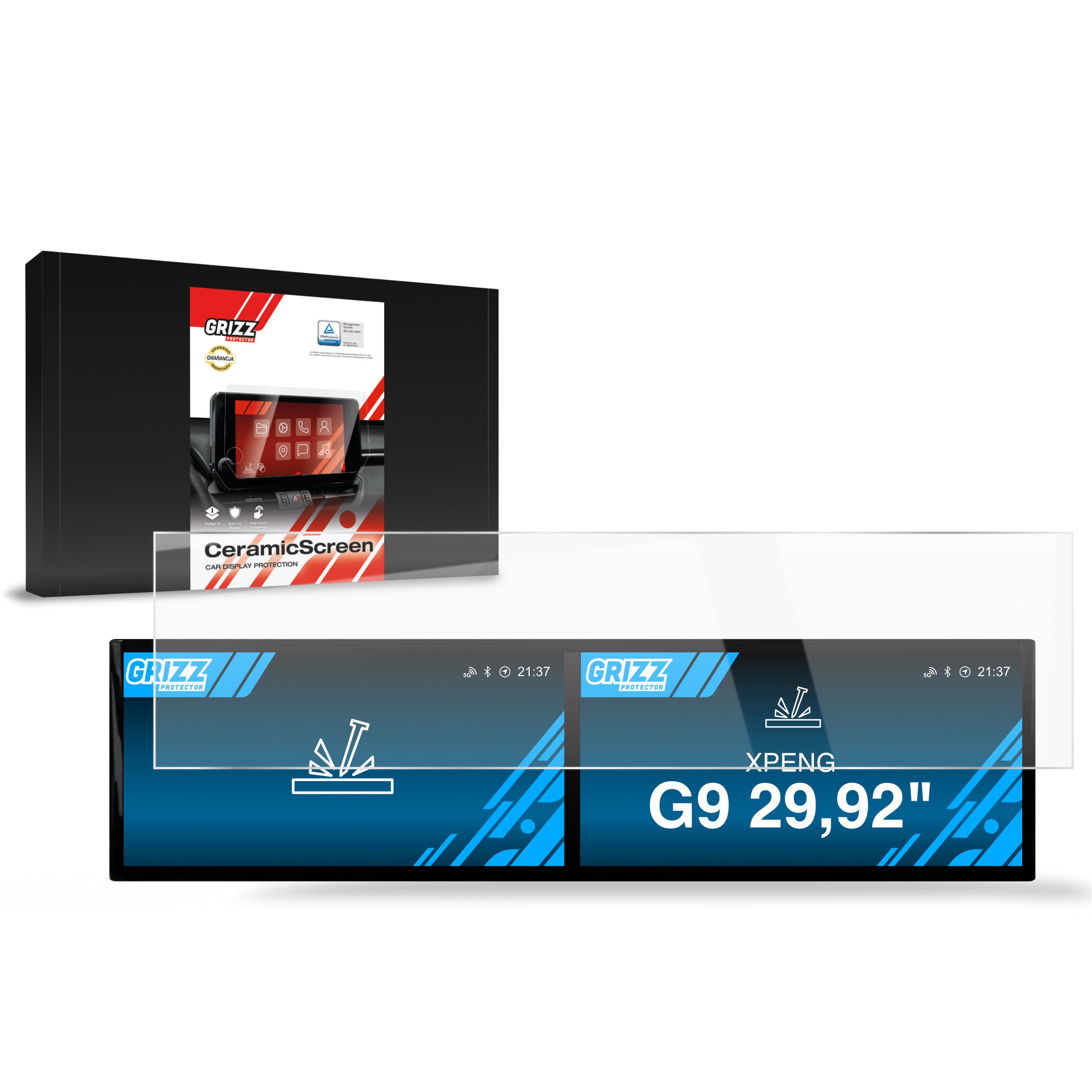 Keramische Autodisplayfolie für XPENG G9 29,92" (2023-2026), Grizz Protector