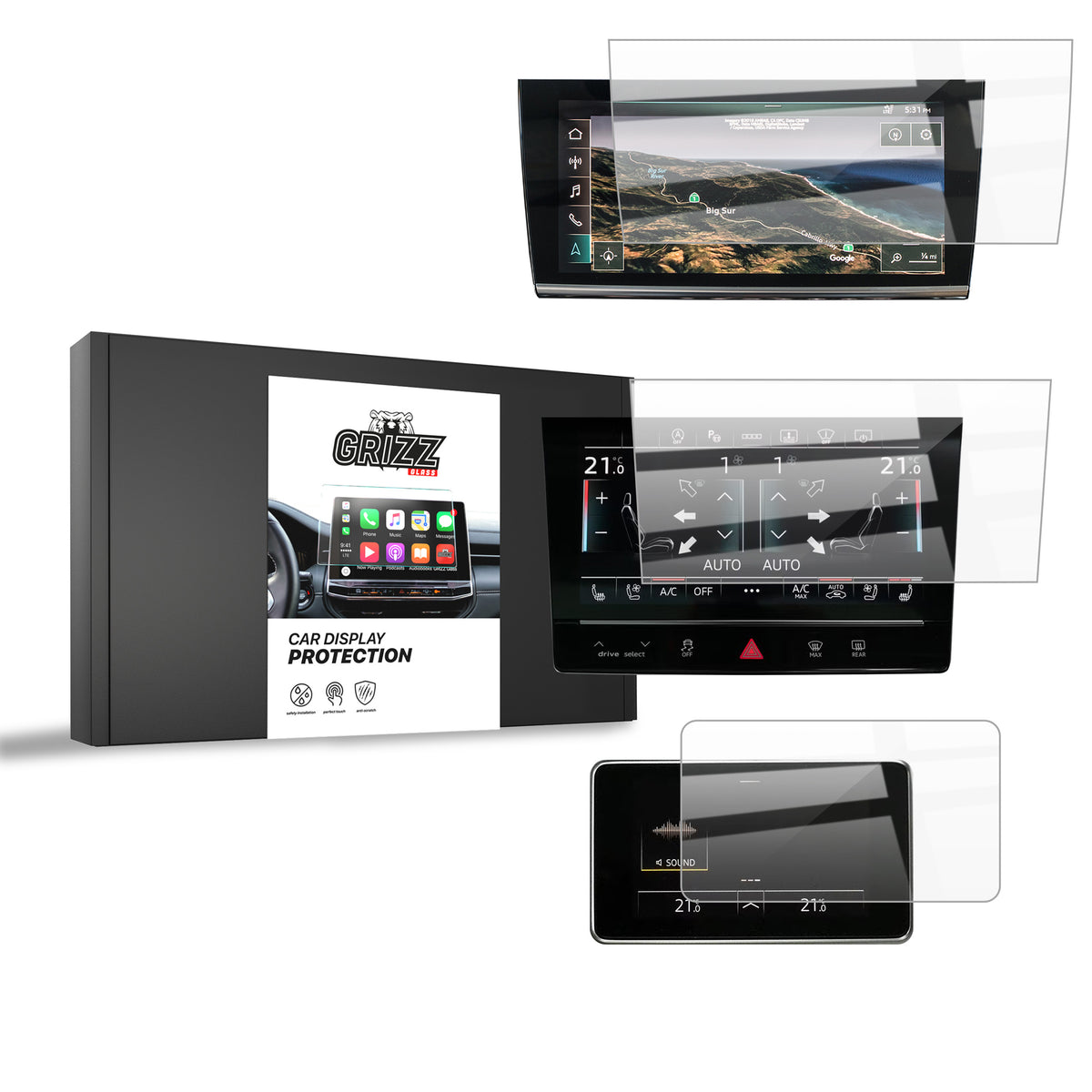 Keramische Autodisplayfolie 3in1 für Audi A8 D5 (2022-2026), Grizz Protector
