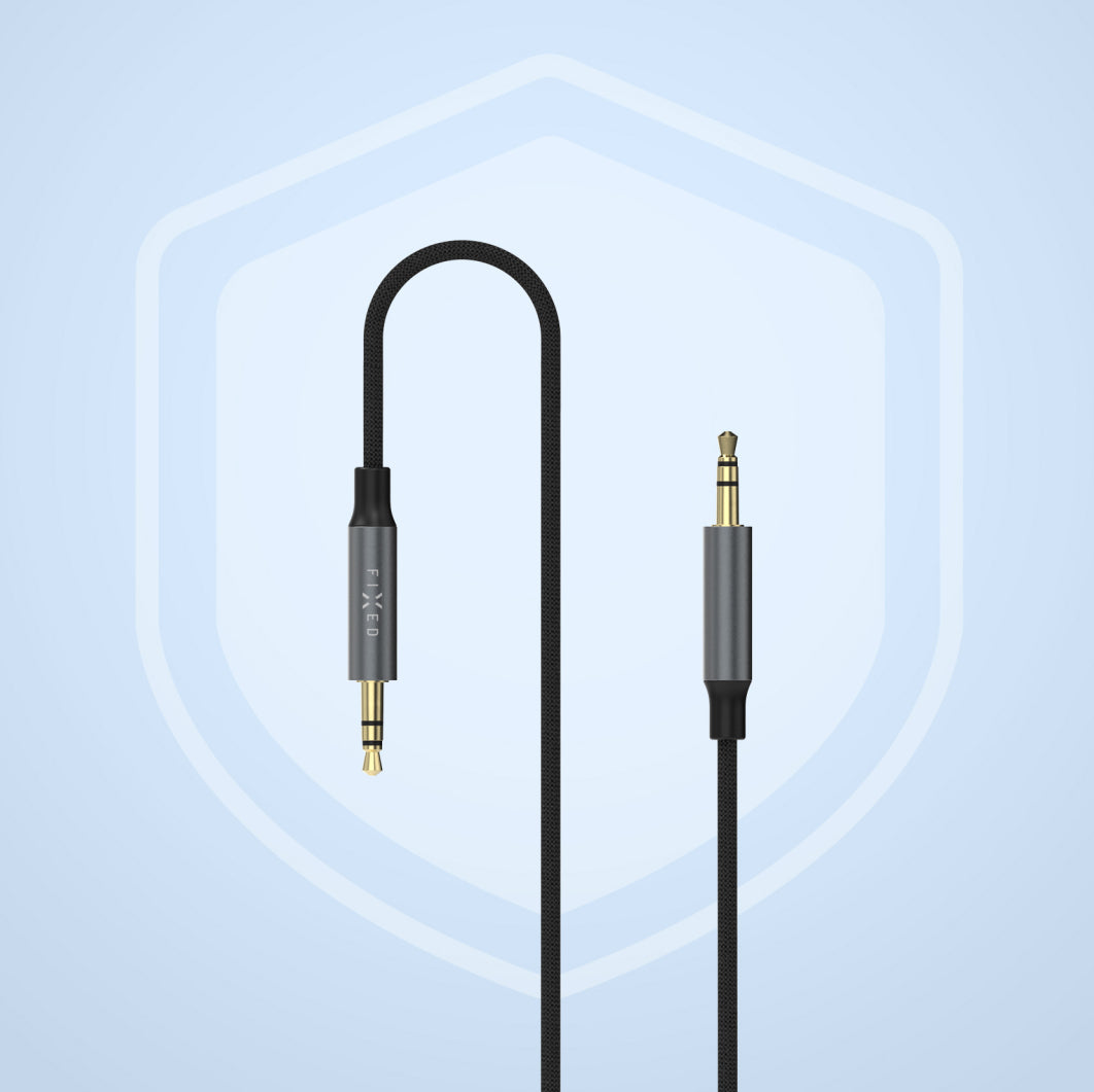 Audiokabel 3.5 mm Minijack / Klinke, Fixed Link, 1.5 m, Dunkelgrau