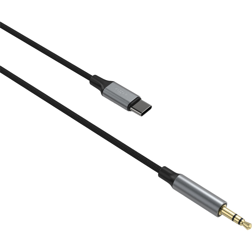 Adapter Audio USB-C (Stecker) auf 3.5 mm Klinke (Stecker), Fixed Link, 1.5 m, Dunkelgrau