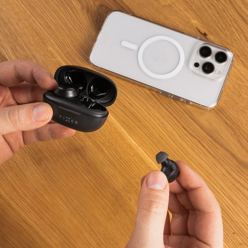 Kabellose In-Ear-Kopfhörer Fixed Buds, Bluetooth 5.3, USB-C, Schwarz