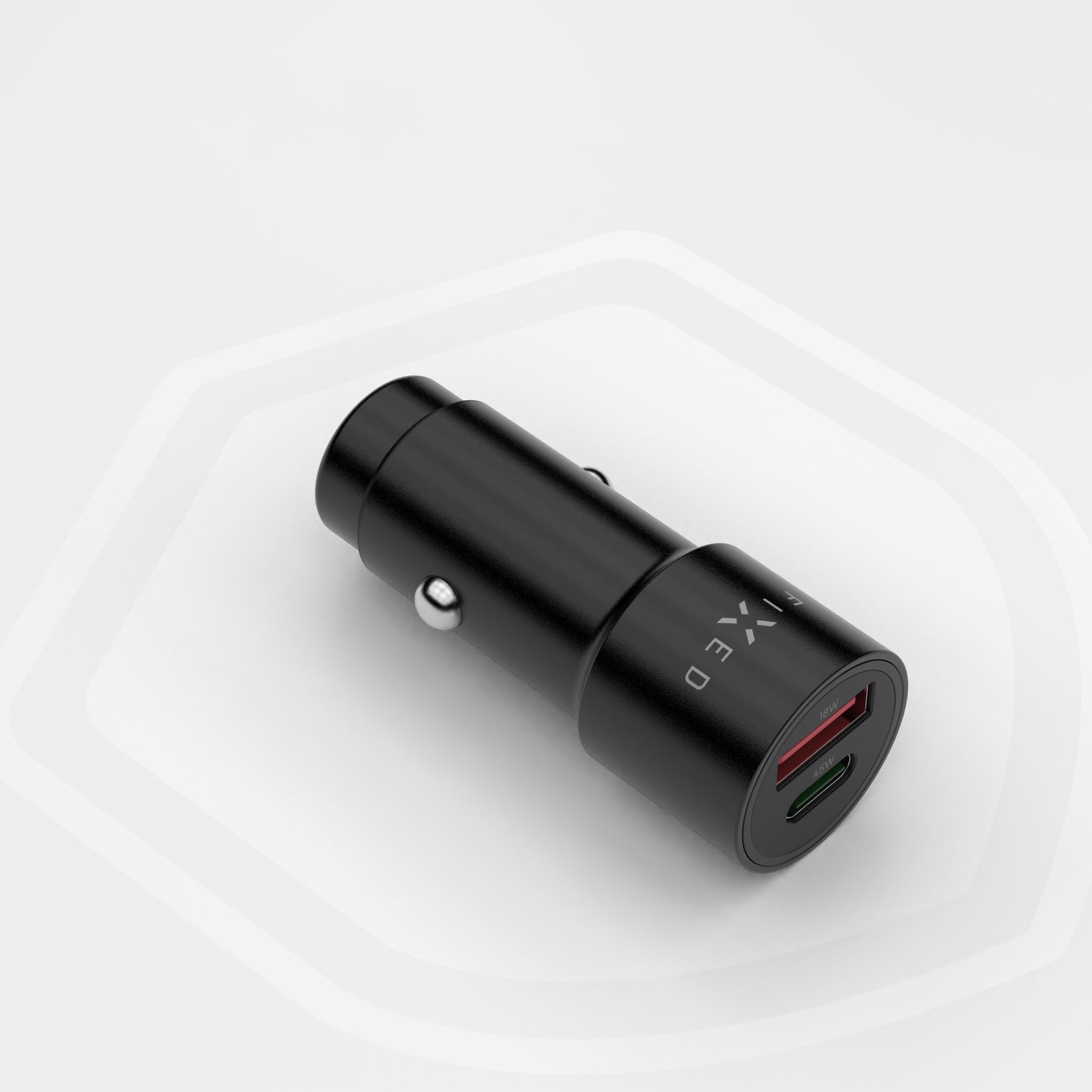 Autoladegerät mit USB-C PD 3.0 und USB-A, 63W, Fixed Car Charger, Schwarz