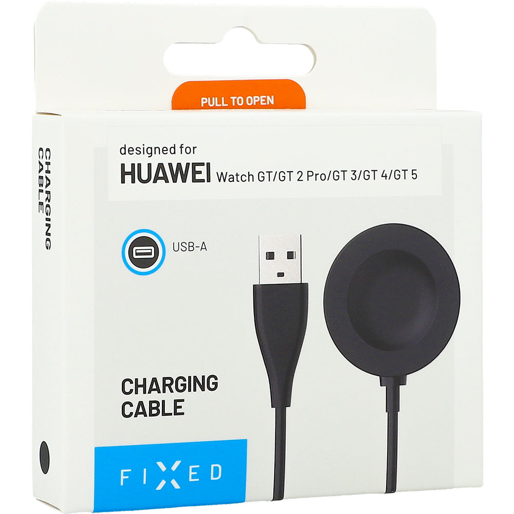 Induktives Ladegerät für Huawei Watch GT 5/5 Pro/4/ 4 Pro/3/3 Pro/2 Pro, Fixed Charging Cable, USB-A, 3W, Schwarz