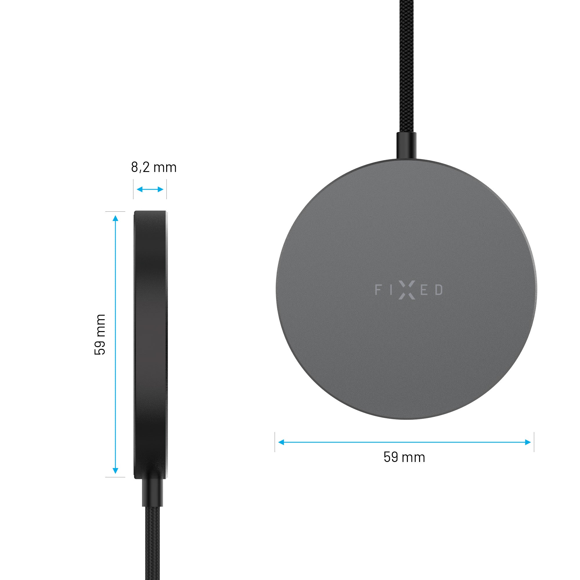 Induktionsladegerät mit Qi2.2 25W für MagSafe, Fixed Charger MagPad Slim, Dunkelgrau