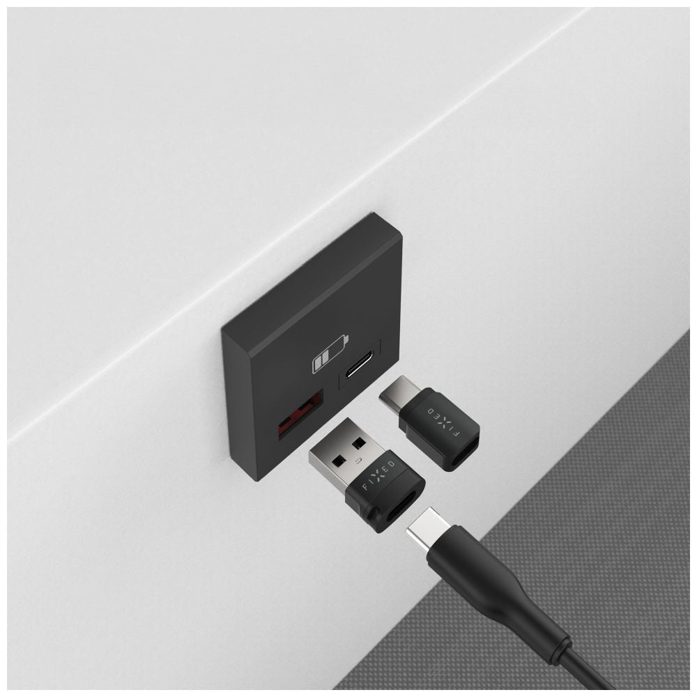 Adapter / Datenblocker Fixed Data Blocker USB-C auf USB-C / USB-C auf USB-A, PD 240 W, Schwarz