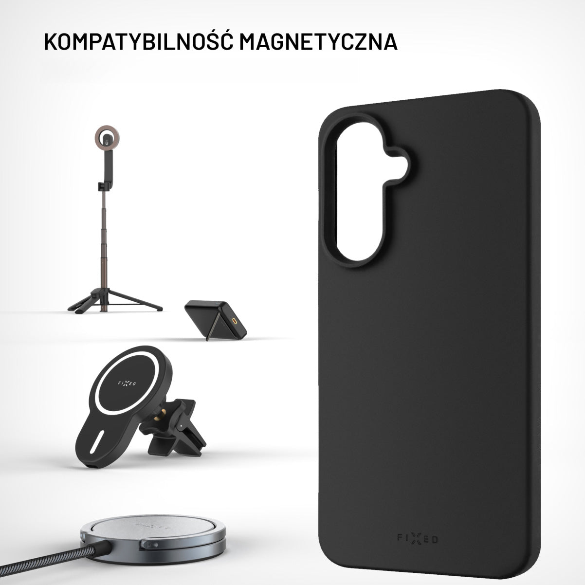 Handyhülle für Galaxy A57 5G, Fixed MagFlow mit MagSafe, Schwarz