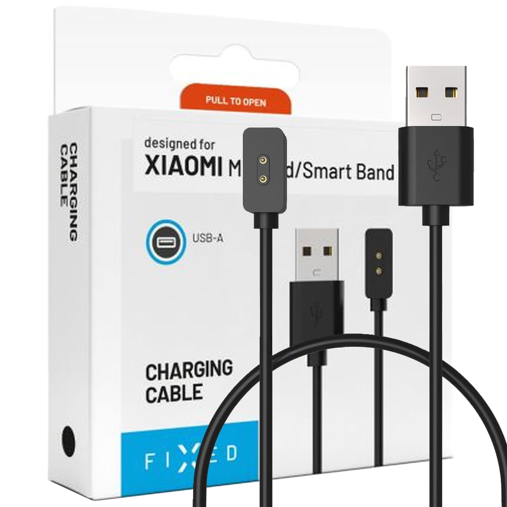 Kabel zum Aufladen USB-A zu Xiaomi Mi Band/Smart Band 8/9/Pro/Active, Fixed Charging Cable 2,5W 1m, Schwarz