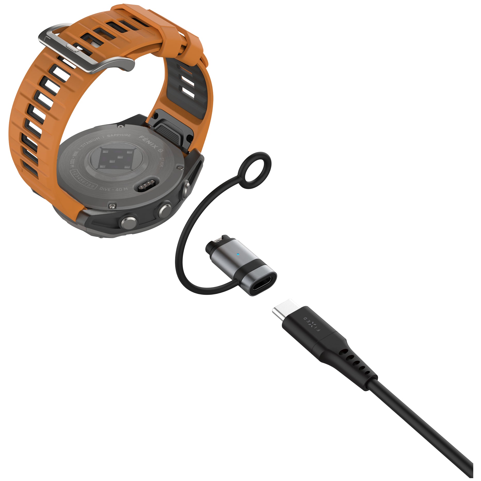 Adapter USB-C auf Garmin 4-Pin, Fixed Link, Schwarz