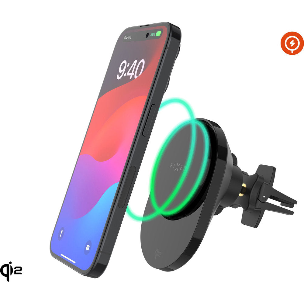 Autohalterung mit Ladefunktion Qi2 15W, mit MagSafe für das Lüftungsgitter, Fixed Mag Air, Schwarz