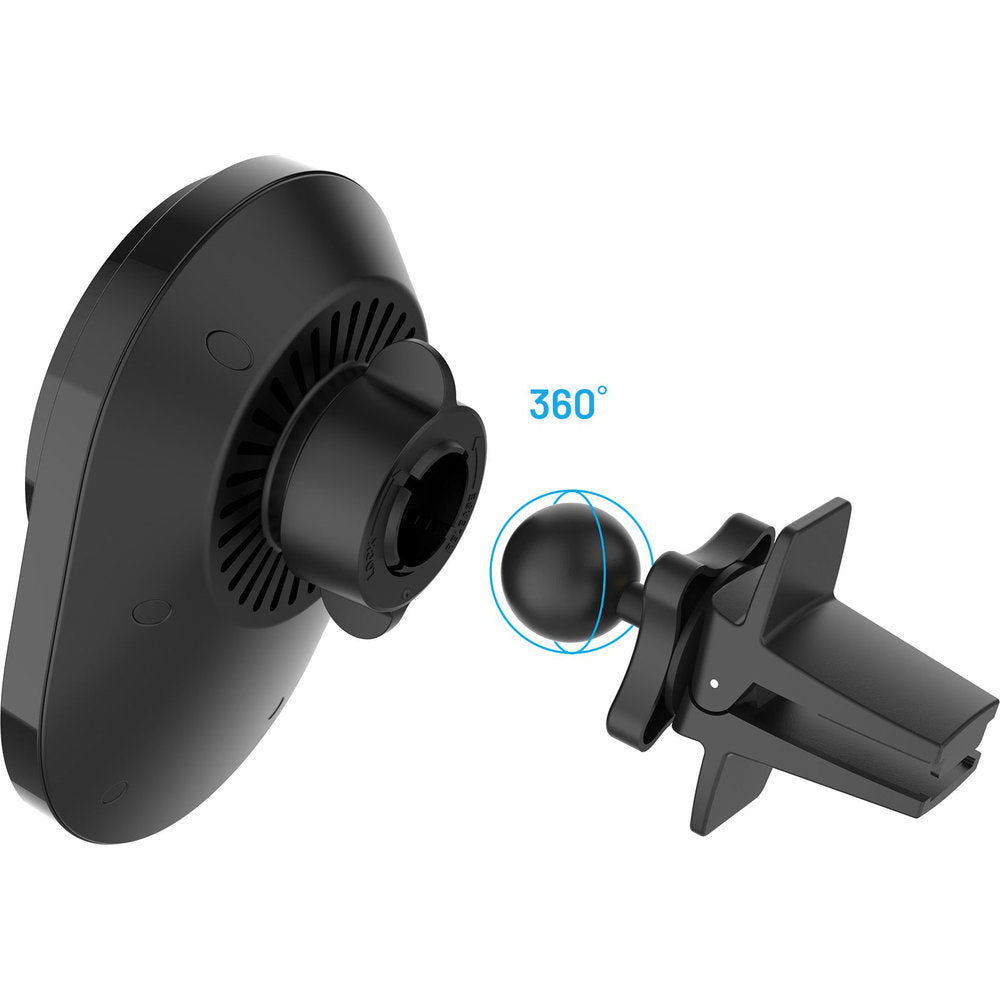 Autohalterung mit Ladefunktion Qi2 15W, mit MagSafe für das Lüftungsgitter, Fixed Mag Air, Schwarz