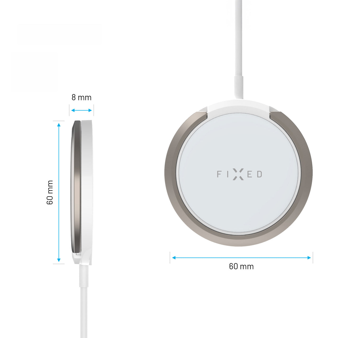 Induktives Ladegerät Qi 15W, mit MagSafe, Fixed MagPad, Weiß