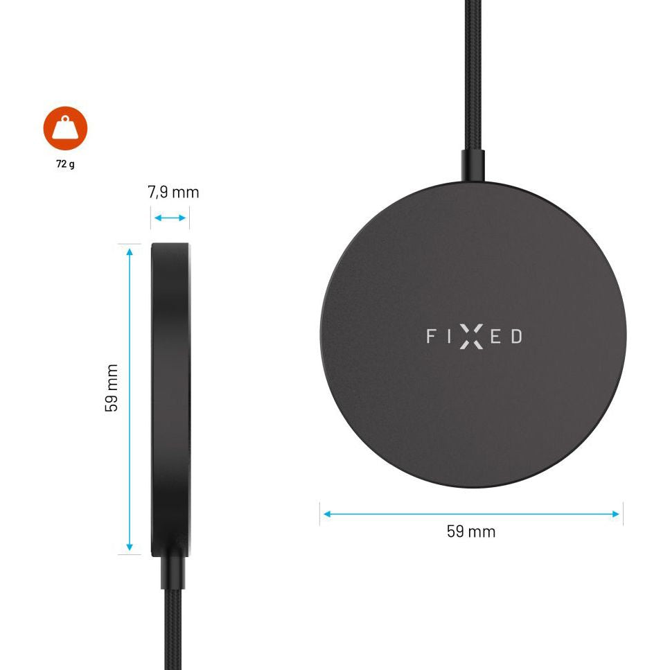 Induktives Ladegerät, Qi2, 15W, mit MagSafe, Fixed MagPad Slim, Schwarz