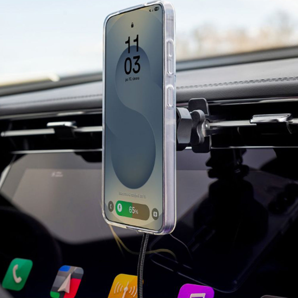 Autohalterung Magnetische zum Lüftungsgitter für MagSafe, Fixed MagRound 2 Qi2 15W, Schwarz