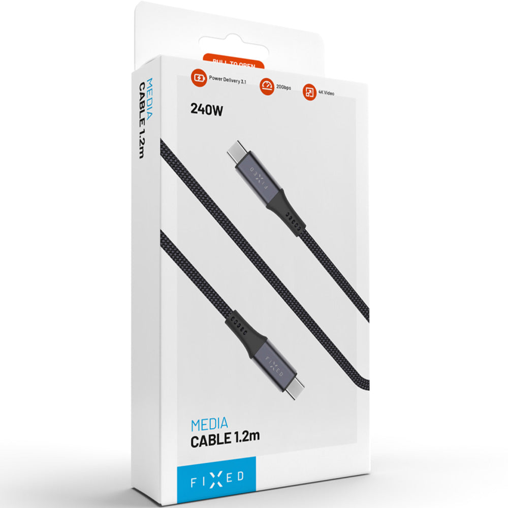 Kabel USB-C zu USB-C (USB4) 40Gbps / 240W / 8K@60Hz, 0,25 - 0,49 m m, Fixed Media Cable, Schwarz (8/8)