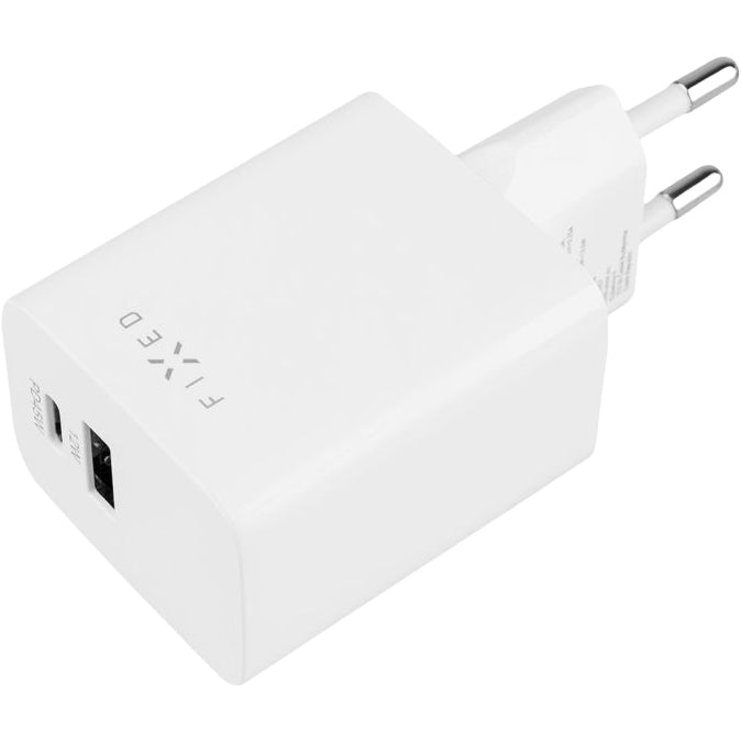 Netzladegerät mit USB-C PD und USB-A, 45W, Fixed Mini Travel Charger, Weiß