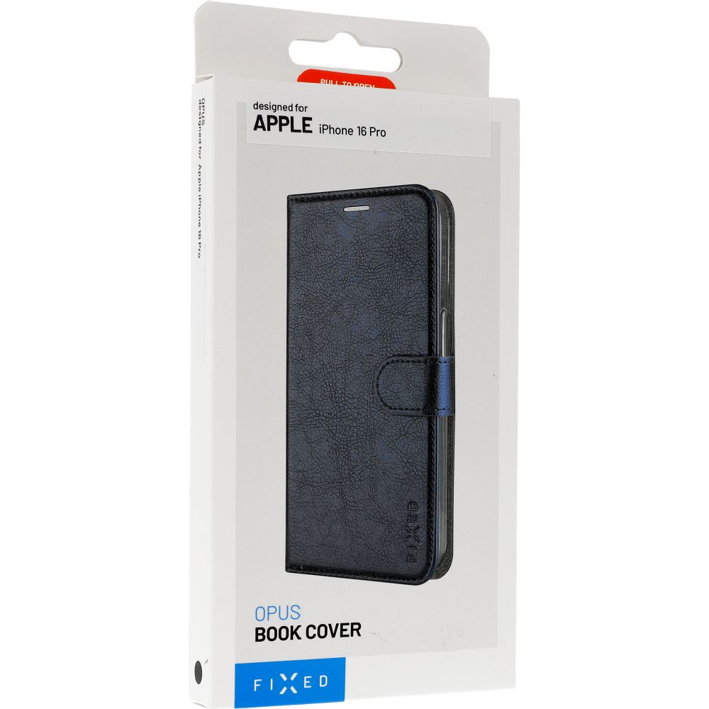 Handyhülle für iPhone 16 Pro, Fixed Book Case Opus, Dunkelblau
