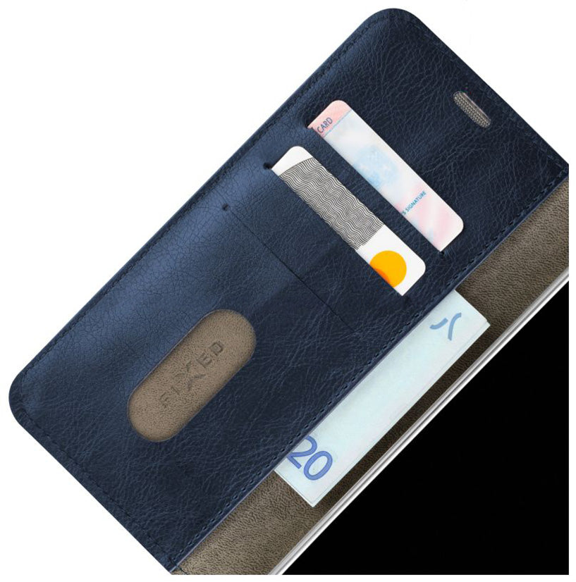 Handyhülle für iPhone 16 Pro, Fixed Book Case Opus, Dunkelblau
