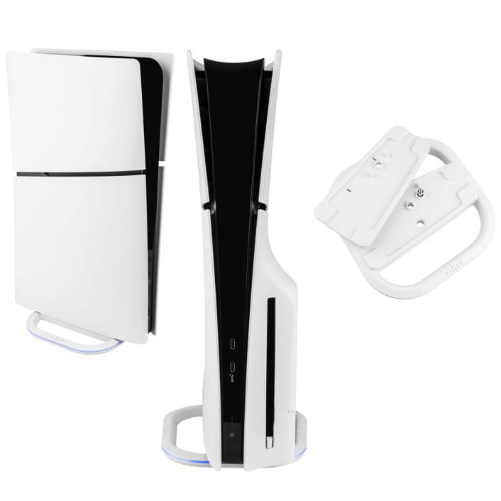 Ständer für die Konsole für PlayStation 5 / 5 Slim / 5 Pro, Fixed Led Stand RGB, Weiß