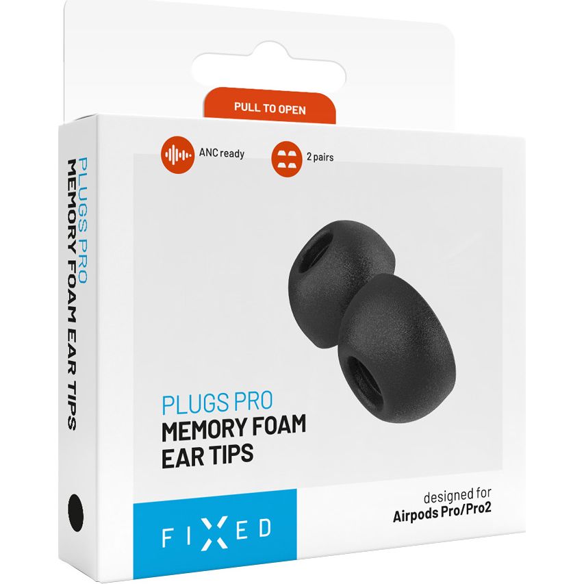 Ohrstöpsel für AirPods Pro 2 / Pro, Fixed Plugs Pro, Größe L, Schwarz, 2 Sets