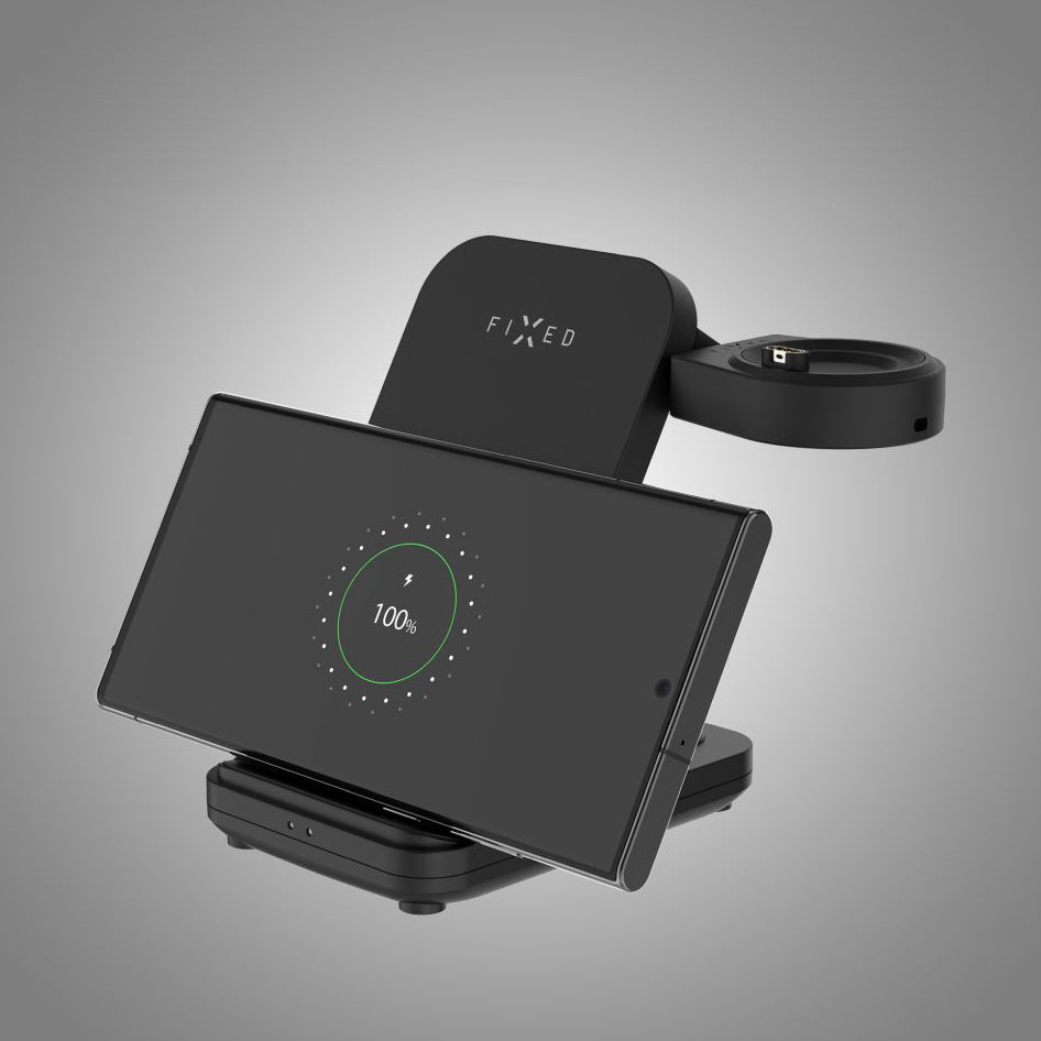 Induktive Ladestation 3in1 Fixed Powerstation for Garmin, Qi, 18W, Schwarz