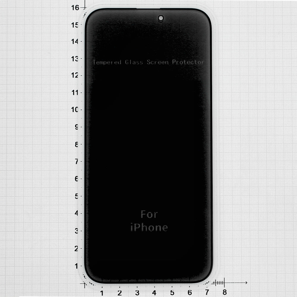 Gehärtetes Glas für iPhone 16 Pro Max, Fixed Privacy Full Cover, Transparent mit Schwarzen Rahmen