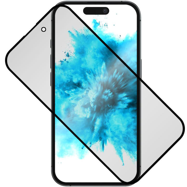 Gehärtetes Glas für iPhone 16 Pro Max, Fixed Privacy Full Cover, Transparent mit Schwarzen Rahmen