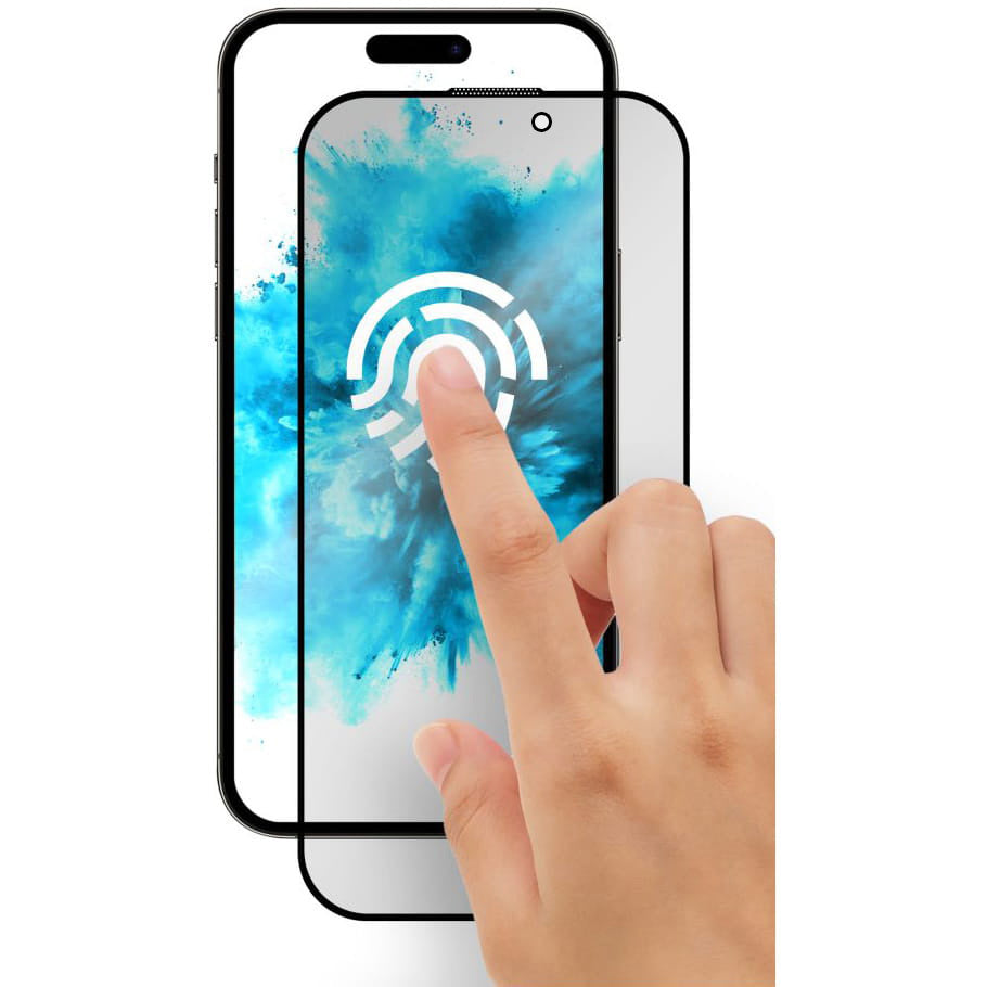 Gehärtetes Glas für iPhone 16 Pro Max, Fixed Privacy Full Cover, Transparent mit Schwarzen Rahmen