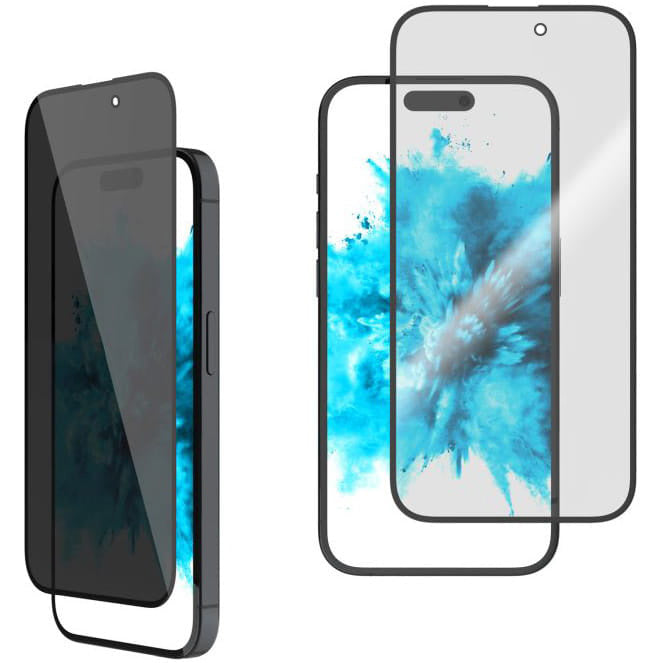 Gehärtetes Glas für iPhone 16 Pro Max, Fixed Privacy Full Cover, Transparent mit Schwarzen Rahmen