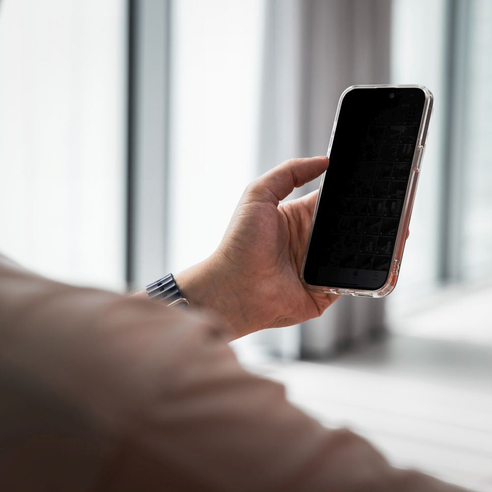 Gehärtetes Glas für iPhone 16 Pro Max, Fixed Privacy Full Cover, Transparent mit Schwarzen Rahmen