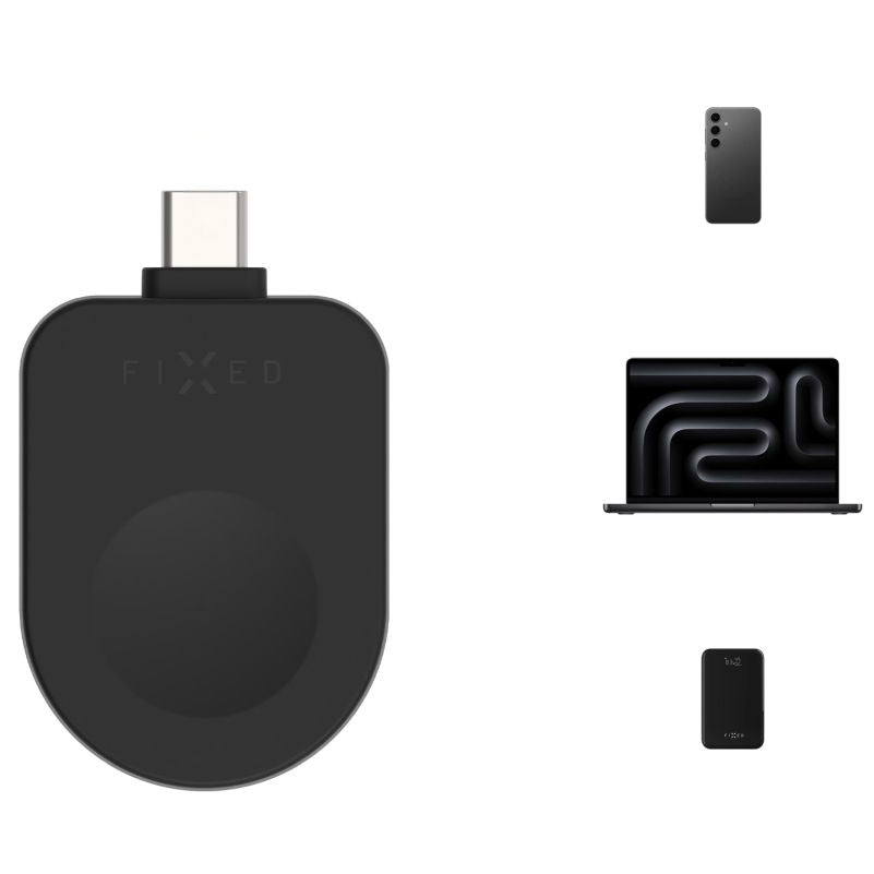 Ladegerät Fixed Charging Adapter for Powerstation Uni für Apple Watch USB-C, Schwarz