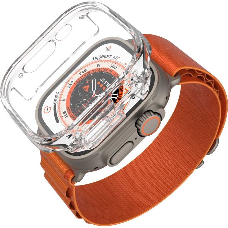 Schutzhülle mit gehärtetem Glas für Apple Watch Ultra 4/3/2/1 49 mm, Fixed Pure Watch, Transparent