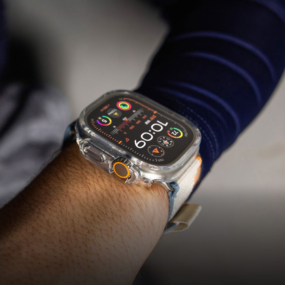 Schutzhülle mit gehärtetem Glas für Apple Watch Ultra 4/3/2/1 49 mm, Fixed Pure Watch, Transparent