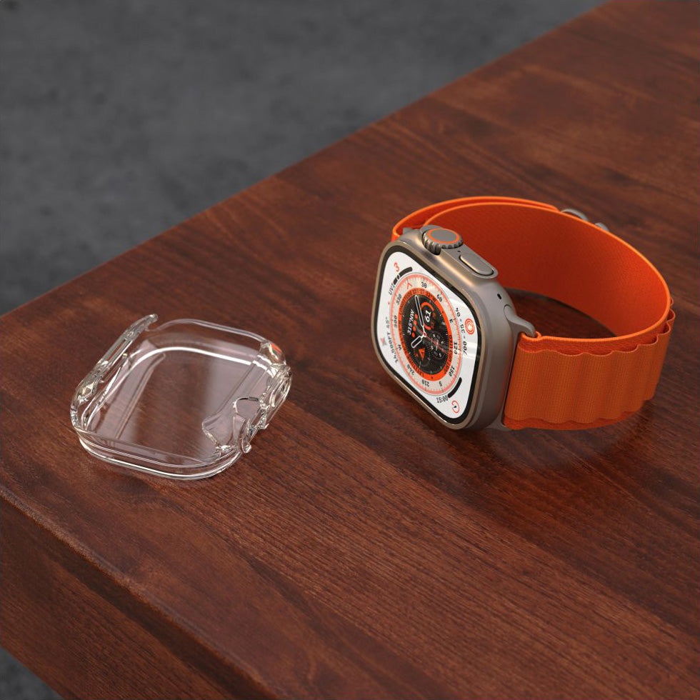 Schutzhülle mit gehärtetem Glas für Apple Watch Ultra 4/3/2/1 49 mm, Fixed Pure Watch, Transparent