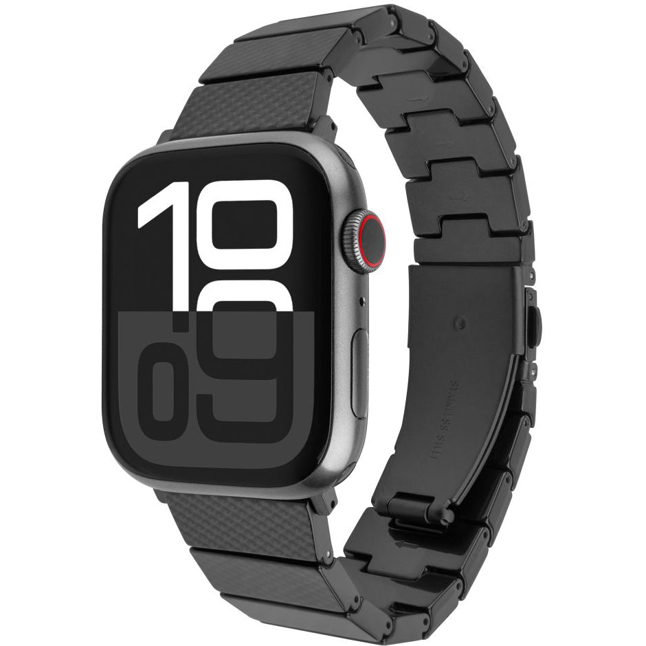 Armband für Apple Watch 49/46/45/44 mm, Fixed Resin, Schwarz Karbon