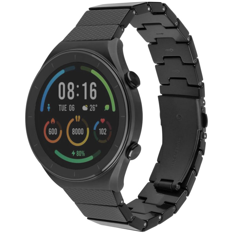 Armband für Smartwatch, QuickRelease 20 mm, Fixed Resin, Schwarz Karbon