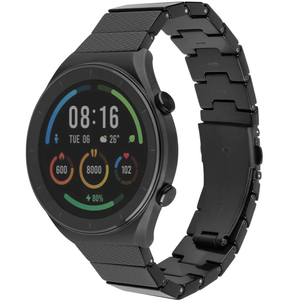 Armband für Smartwatch, QuickRelease 22 mm, Fixed Resin, Schwarz Carbon