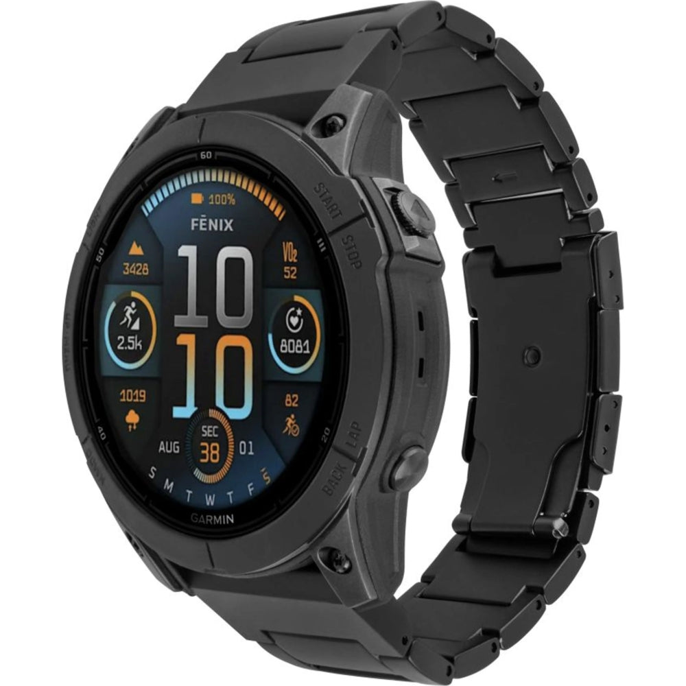 Armband Fixed Titanium Strap für Garmin Fenix 8 Pro (47 mm) / 8 / E / 7 Pro / 7 / 6 Pro / 6, QuickFit 22 mm, Schwarz