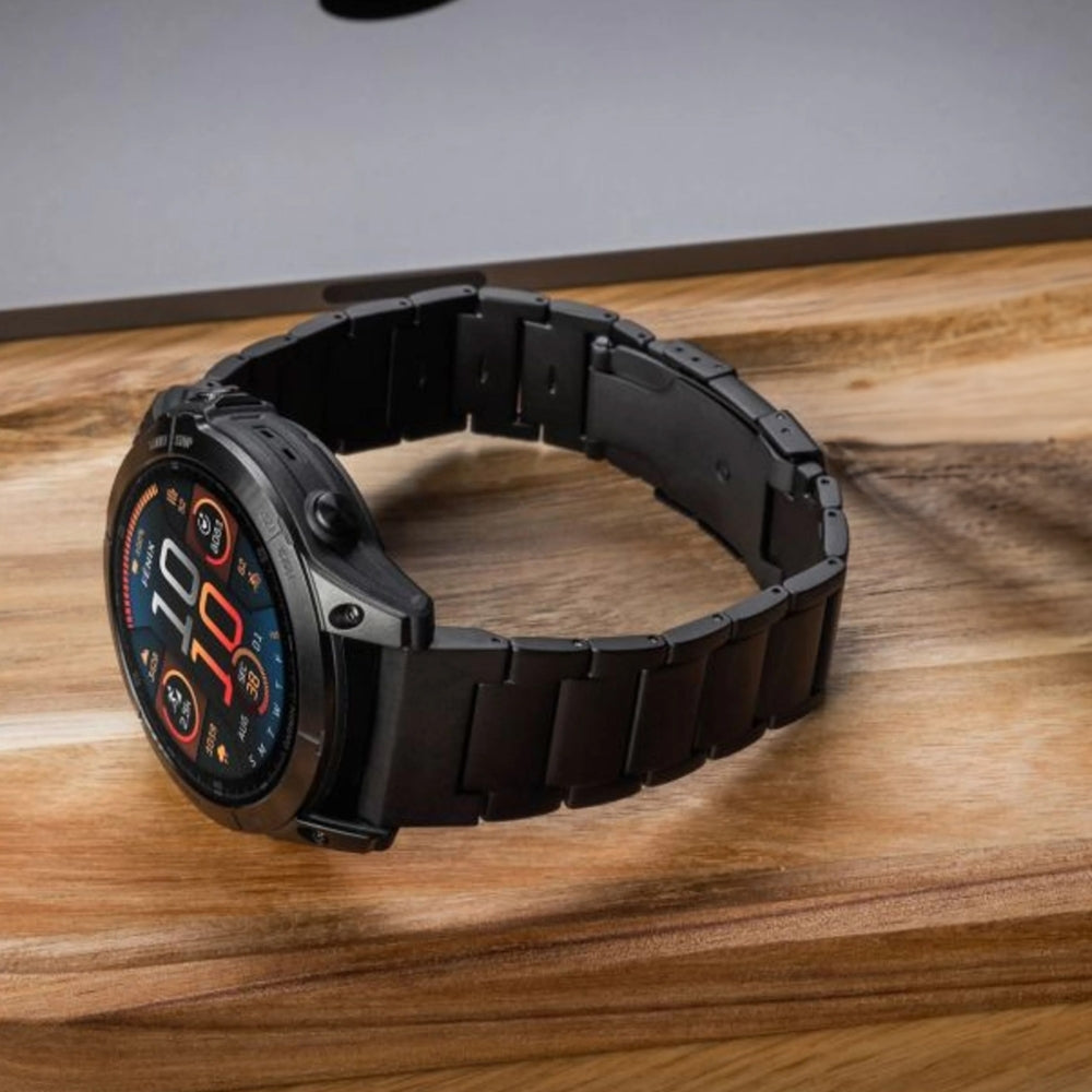 Armband Fixed Titanium Strap für Garmin Fenix 8 Pro (51 mm) / 8 / 7X Pro / 7X / 6X Pro, QuickFit 26 mm, Schwarz
