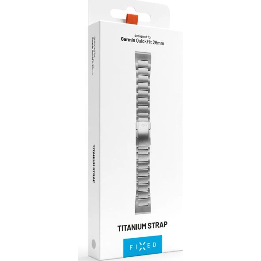 Armband Fixed Titanium Strap für Garmin Fenix 8 Pro (51 mm) / 8 / 7X Pro / 7X / 6X Pro, QuickFit 26 mm, Grau