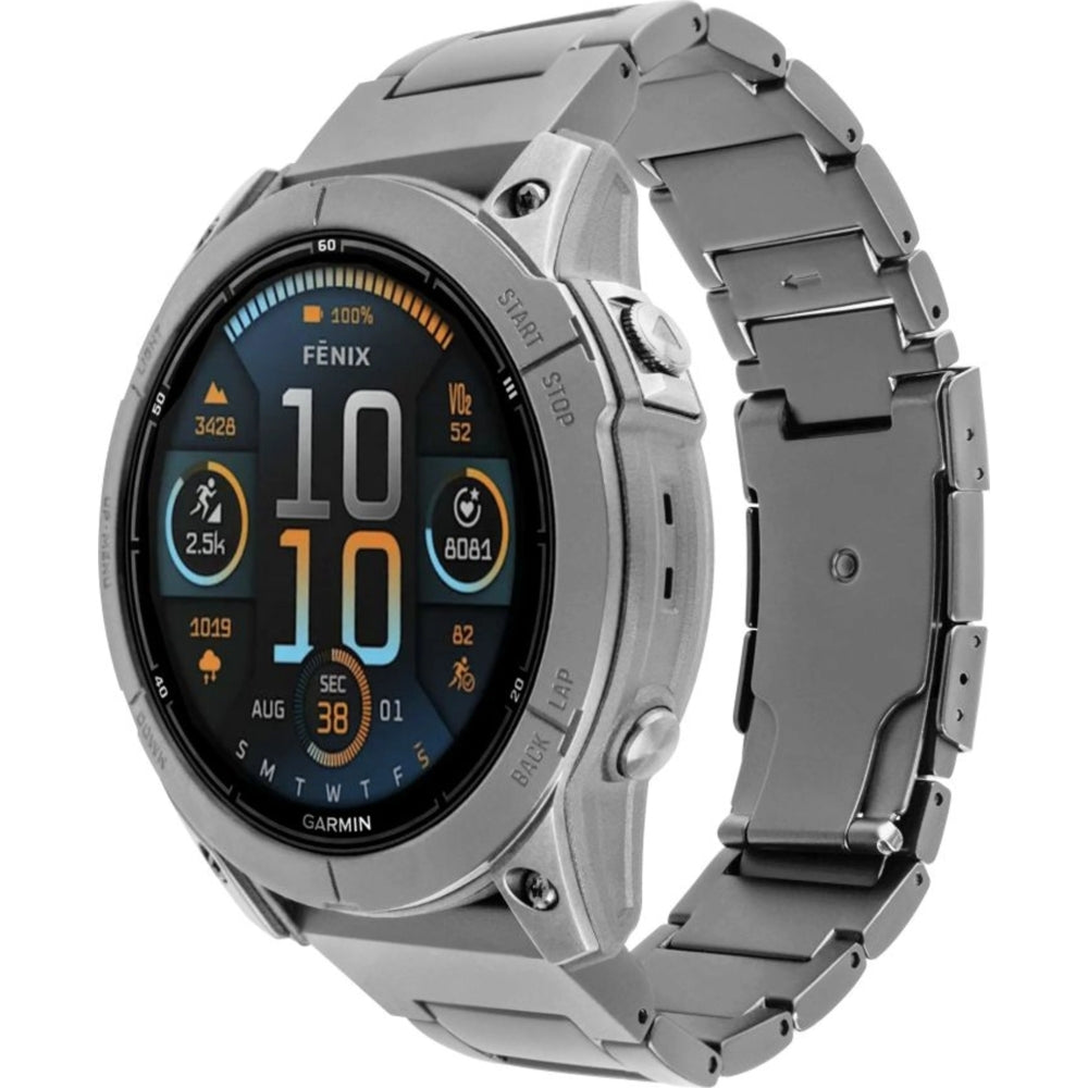 Armband Fixed Titanium Strap für Garmin Fenix 8 Pro (51 mm) / 8 / 7X Pro / 7X / 6X Pro, QuickFit 26 mm, Grau